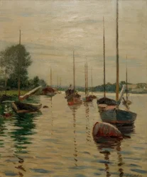Boote vor Anker auf der Seine